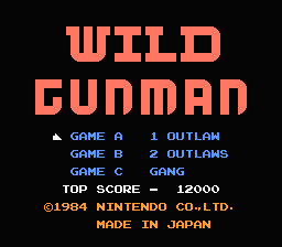 Wild Gunman title screenshot